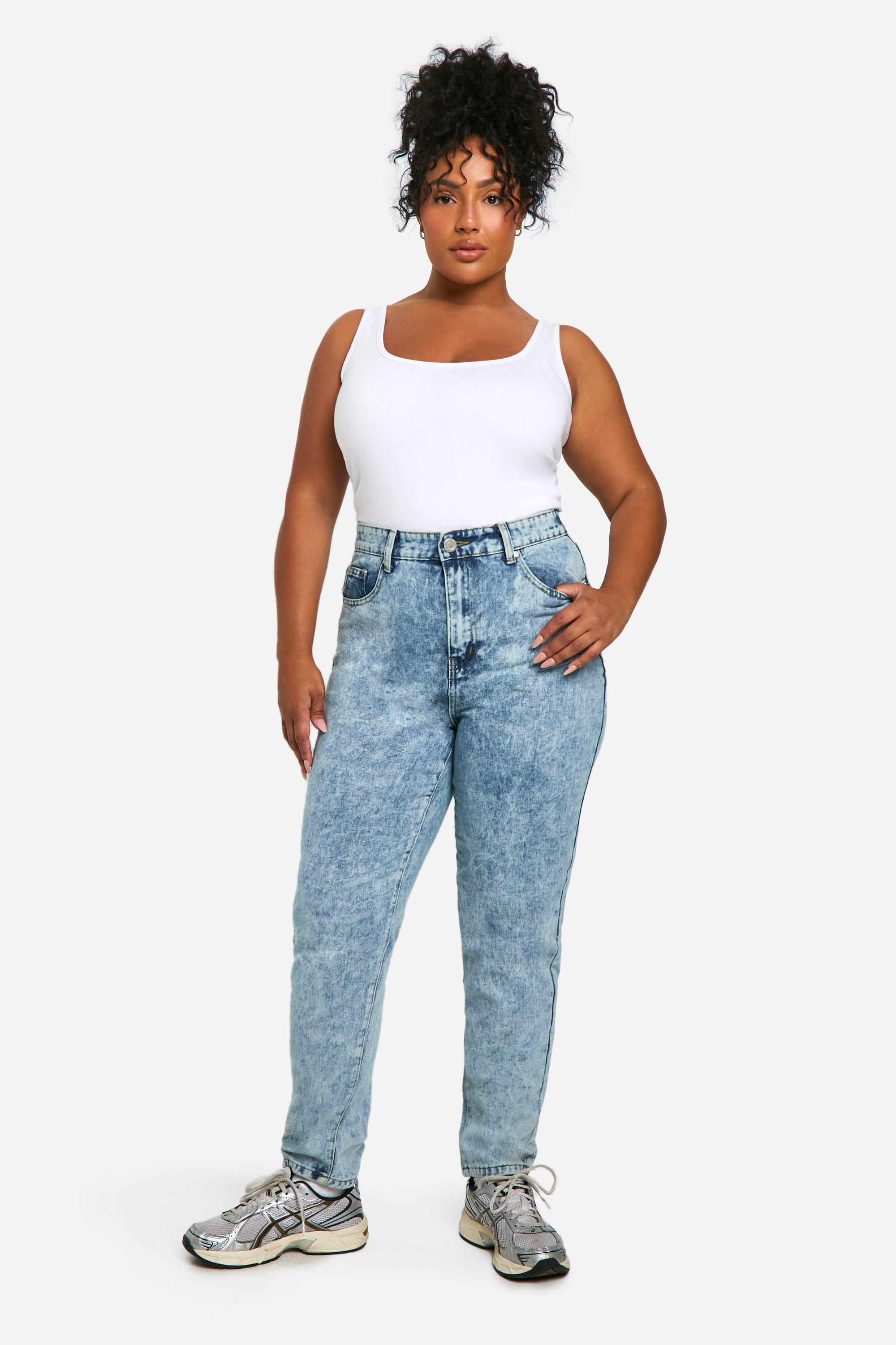 Plus High Waist Mom Jeans